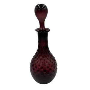 Empoli Vintage  Hard to Find MCM Amethyst Purple Hobnail Decanter